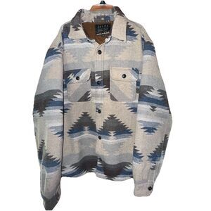Jachs Wool Blend Jacket Mens XL Aztec Pattern Fully Lined Sherpa Fleece Pockets